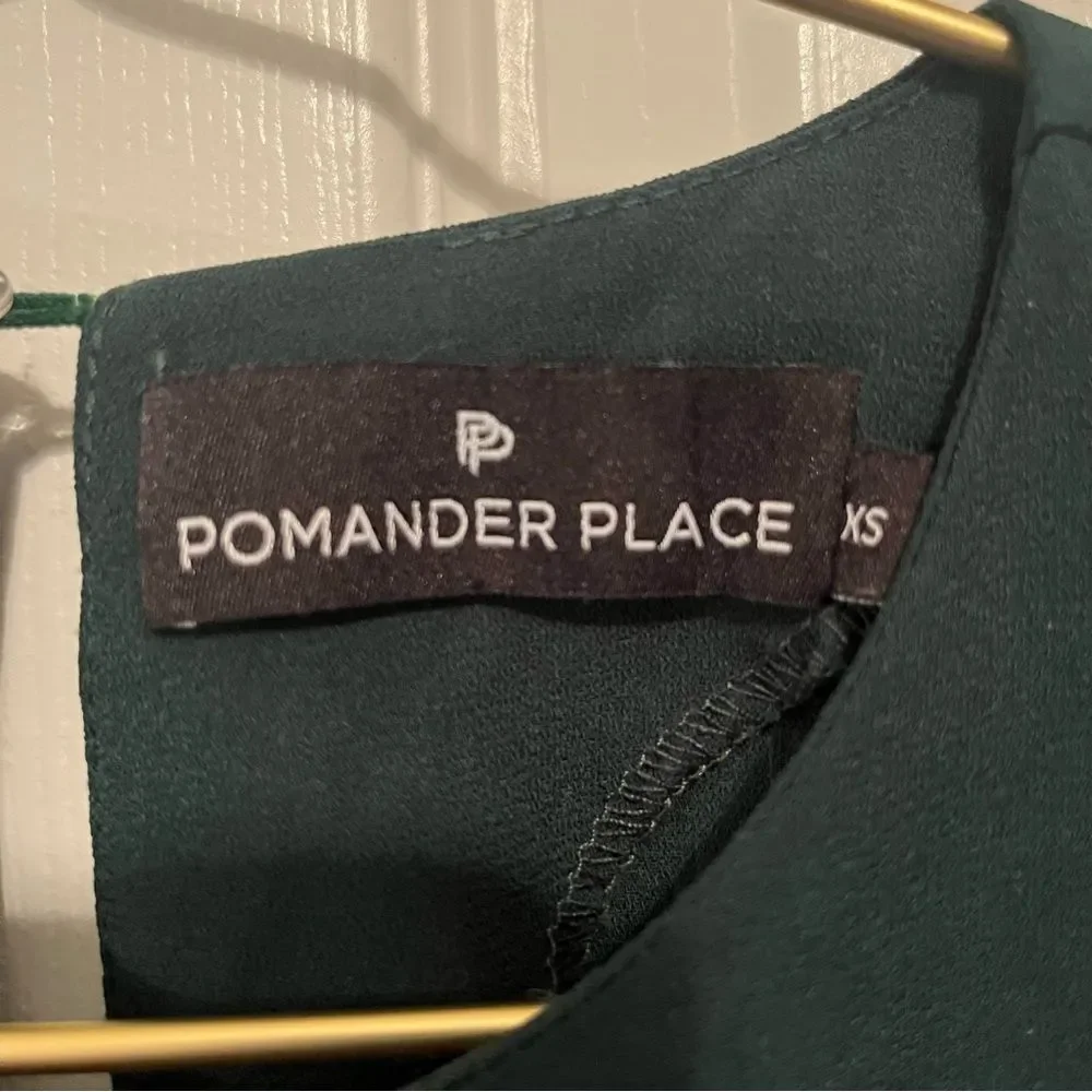 Tuckernucks Pomander Place Hunter Green Carlota Peplum Blouse